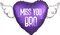 Miss You Bro Heavenly Balloons heart shaped with angel wings (Purple)